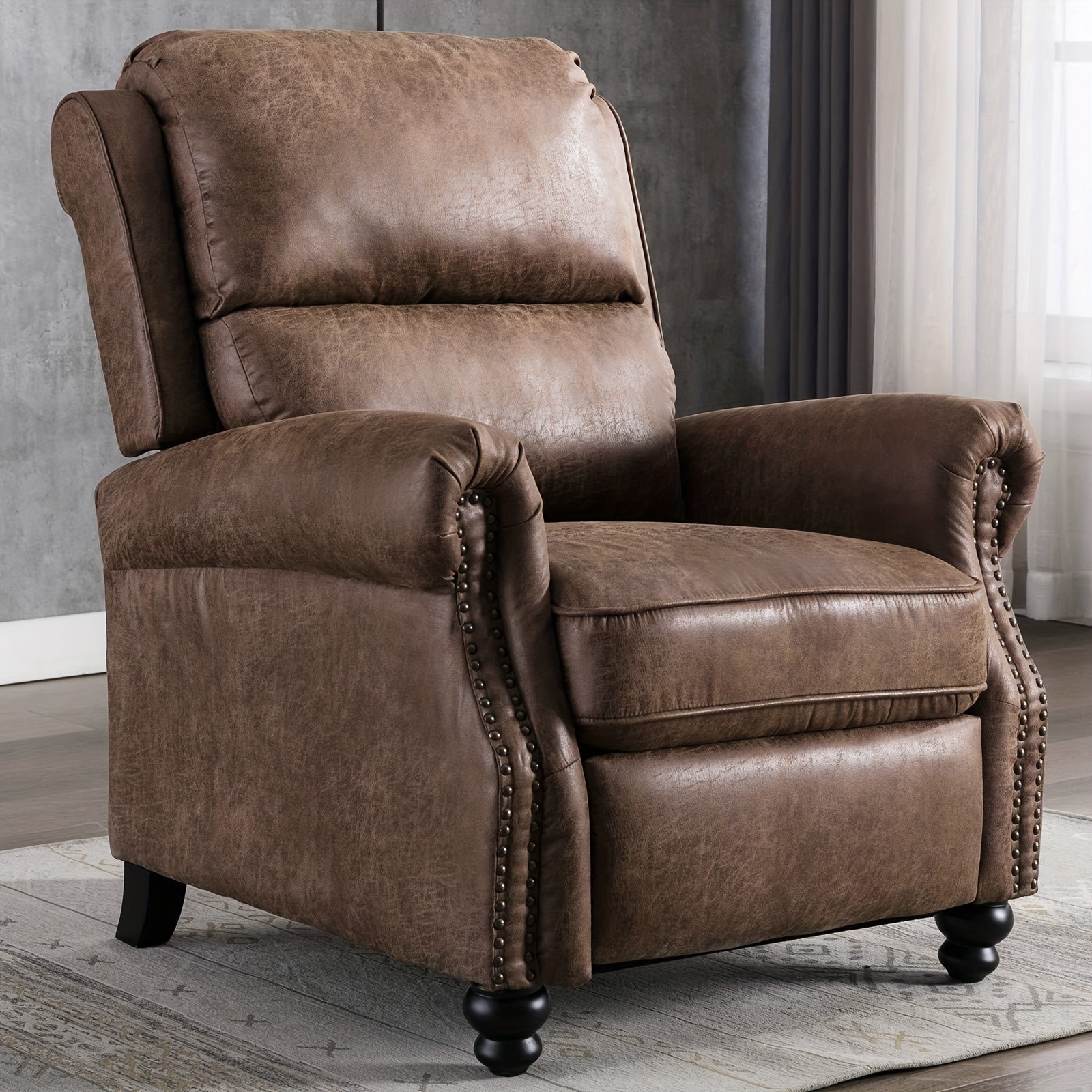 Home Decor Sofa - Pushback Recliner Chair Faux Leather Armchair