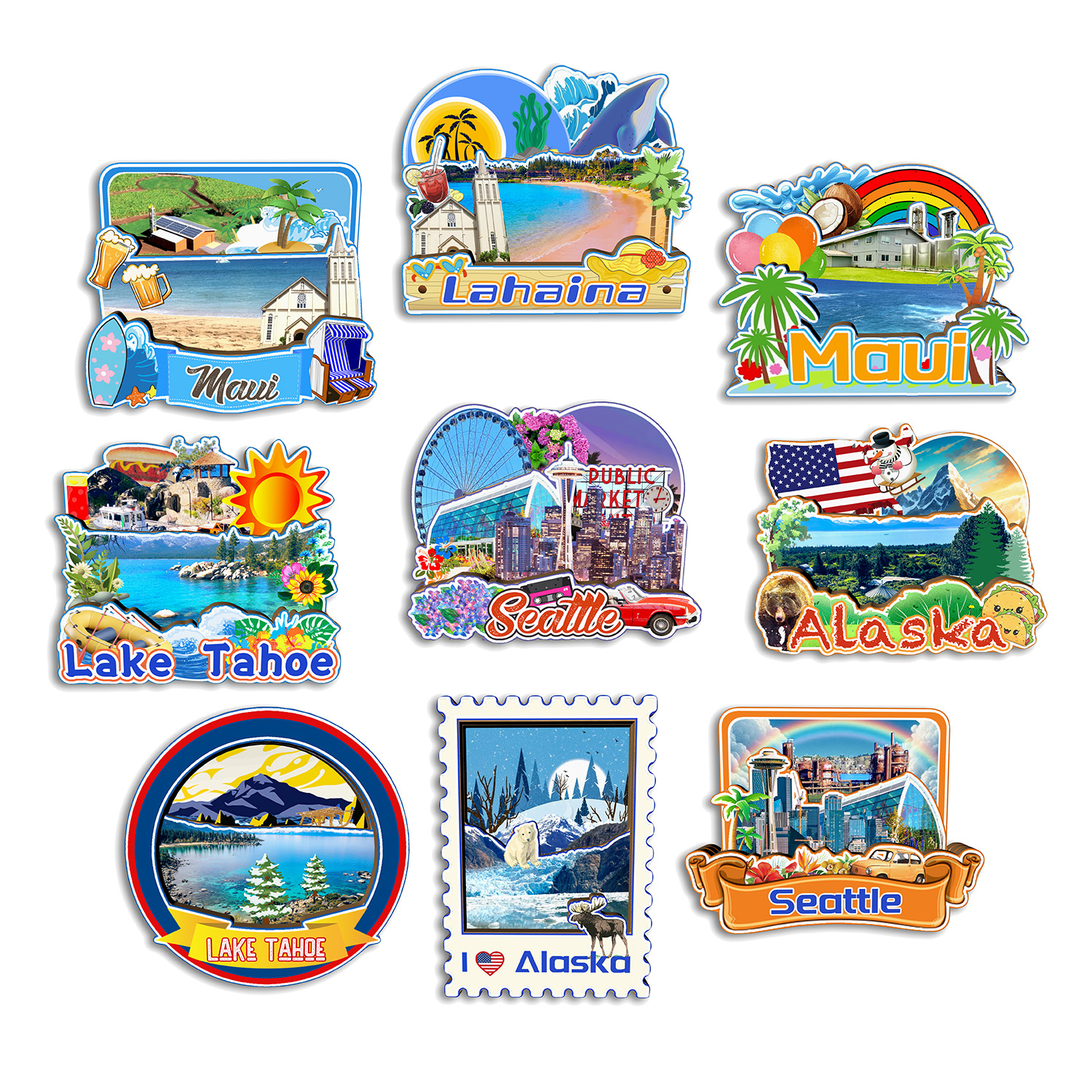 Home Decor Usa - Alaska Seattle Lake Tahoe Maui Lahaina