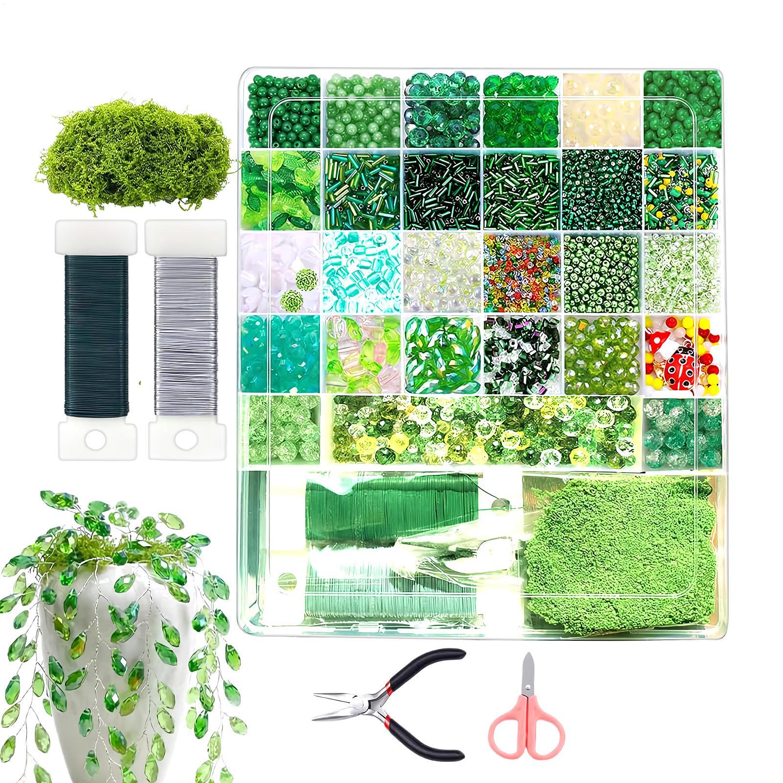 Home Decor Usa - 5500 Pcs Beaded Plant Kit Handmade