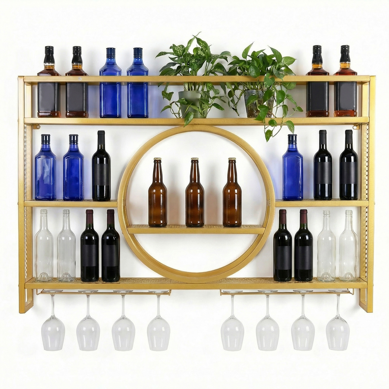 Floating Shelves - Wine Glass Rack Floating Bar Shelves