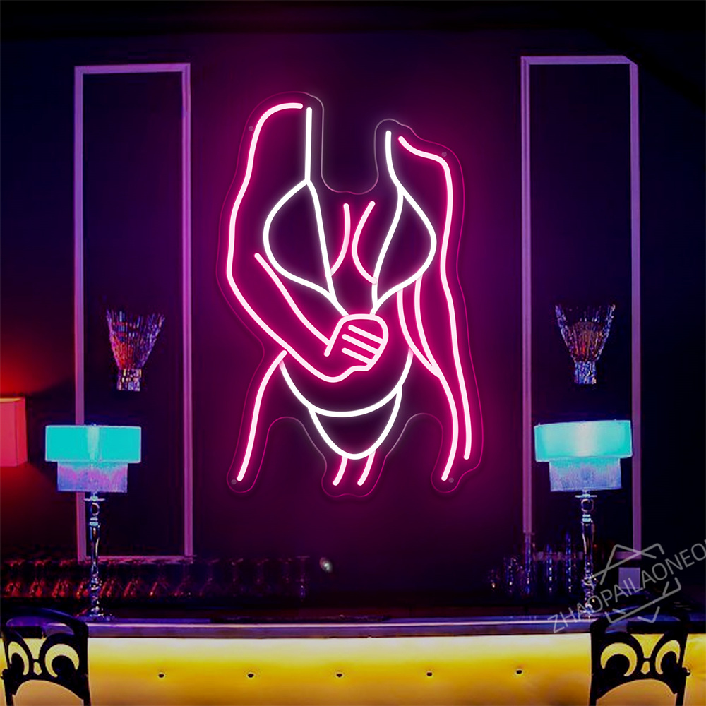 Home Decor Nearby - Sexy Lady Body Pink LED Neon