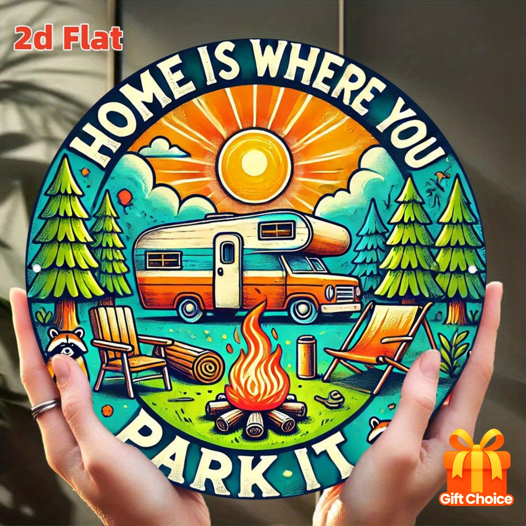 Home Decor Nearby - Retro camping wooden wall art sign