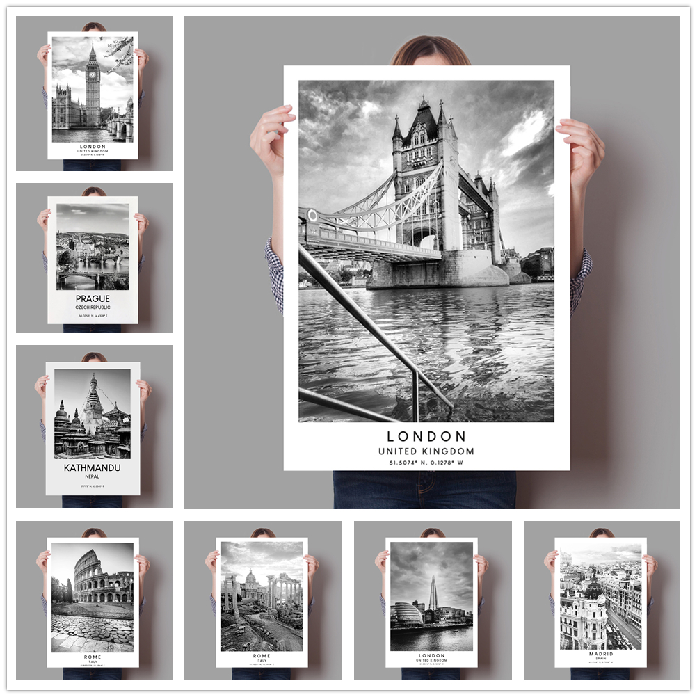Home Decor Kathmandu - Rome Madrid London Travel Poster Kathmandu
