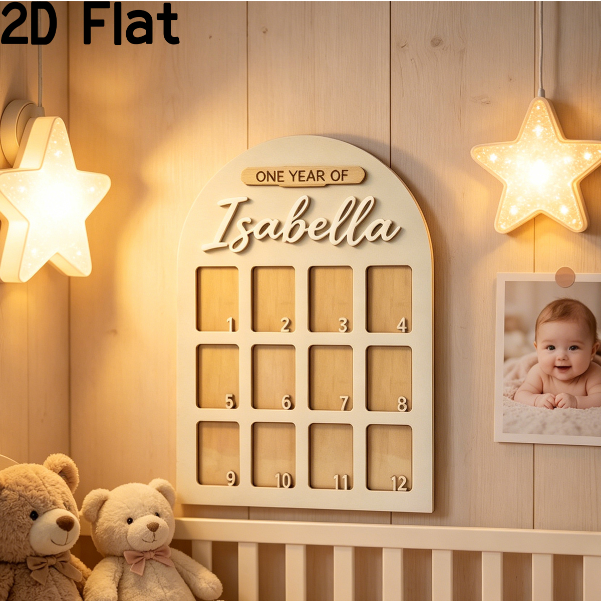 Home Decor Happy - 1Pc Custom Photo Record Board Wooden
