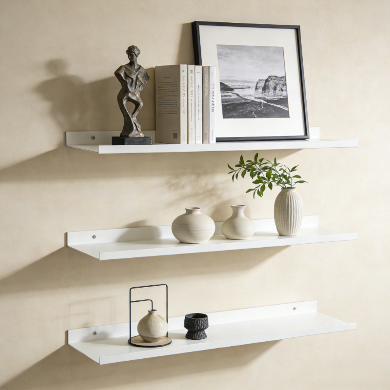 Floating Shelves - Metal Floating Shelves Wall Mounted Storage