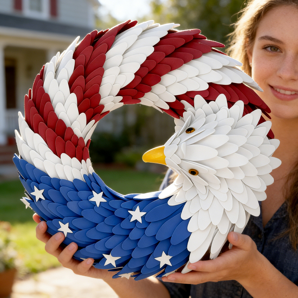 Home Decor Usa - Patriotic Bald Eagle Door Wreath, USA