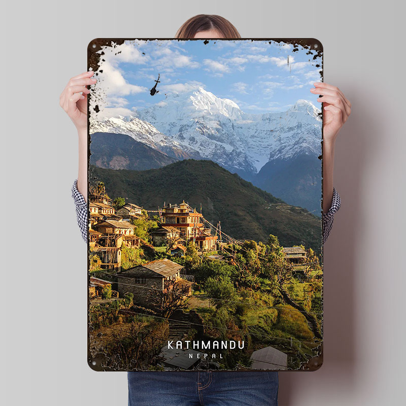Home Decor Kathmandu - Kathmandu Tin Sign Wall Art Poster