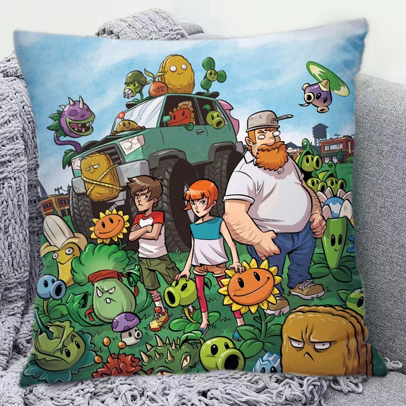 Plants Vs. Zombies Cute Cartoo - Decorative Throw Pillow 리뷰 및 가격