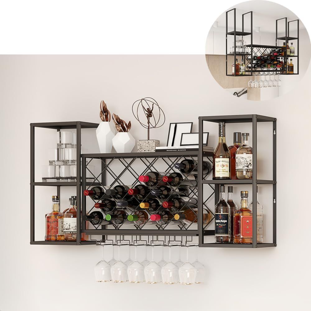 Wine Rack Wall Mounted, Dual I - Floating Shelves 리뷰 및 가격