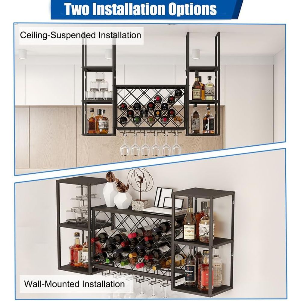 Wine Rack Wall Mounted, Dual I - Floating Shelves 리뷰 및 가격