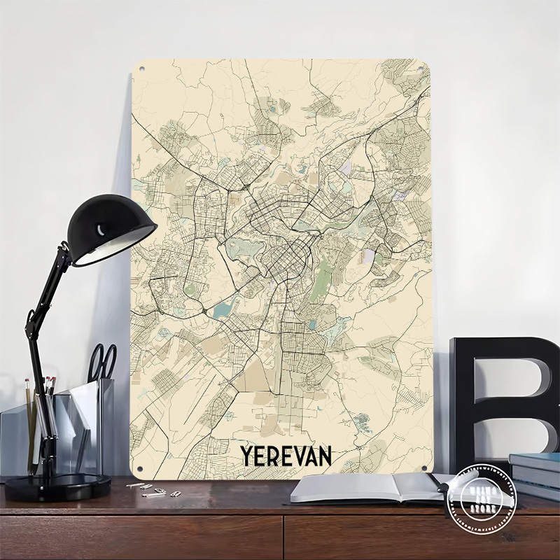 Yerevan City Map Tinplate Post - Home Decor Yerevan 리뷰 및 가격