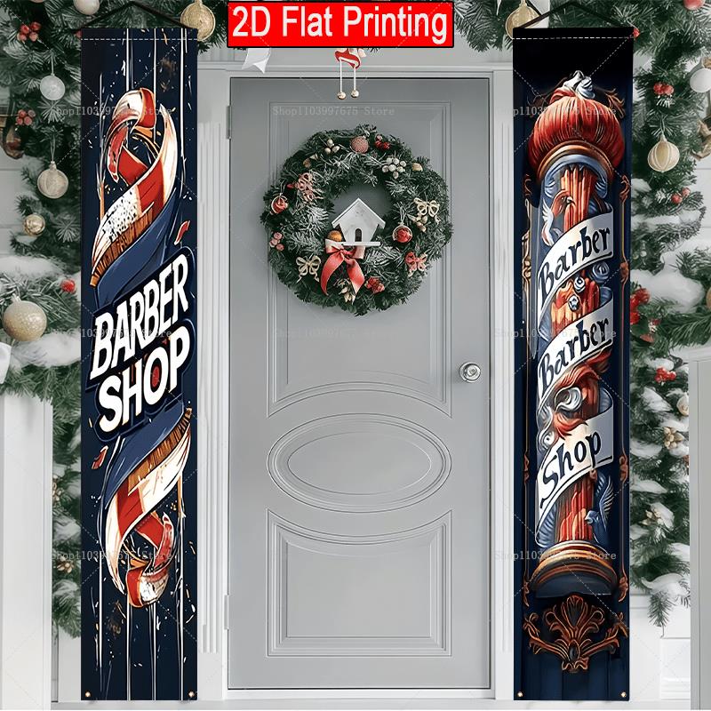 2D Barber Shop Logo Door Banne - Home Decor Nearby 리뷰 및 가격