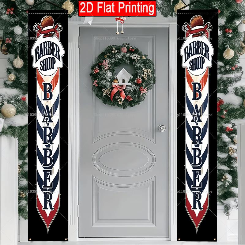 2D Barber Shop Logo Door Banne - Home Decor Nearby 리뷰 및 가격