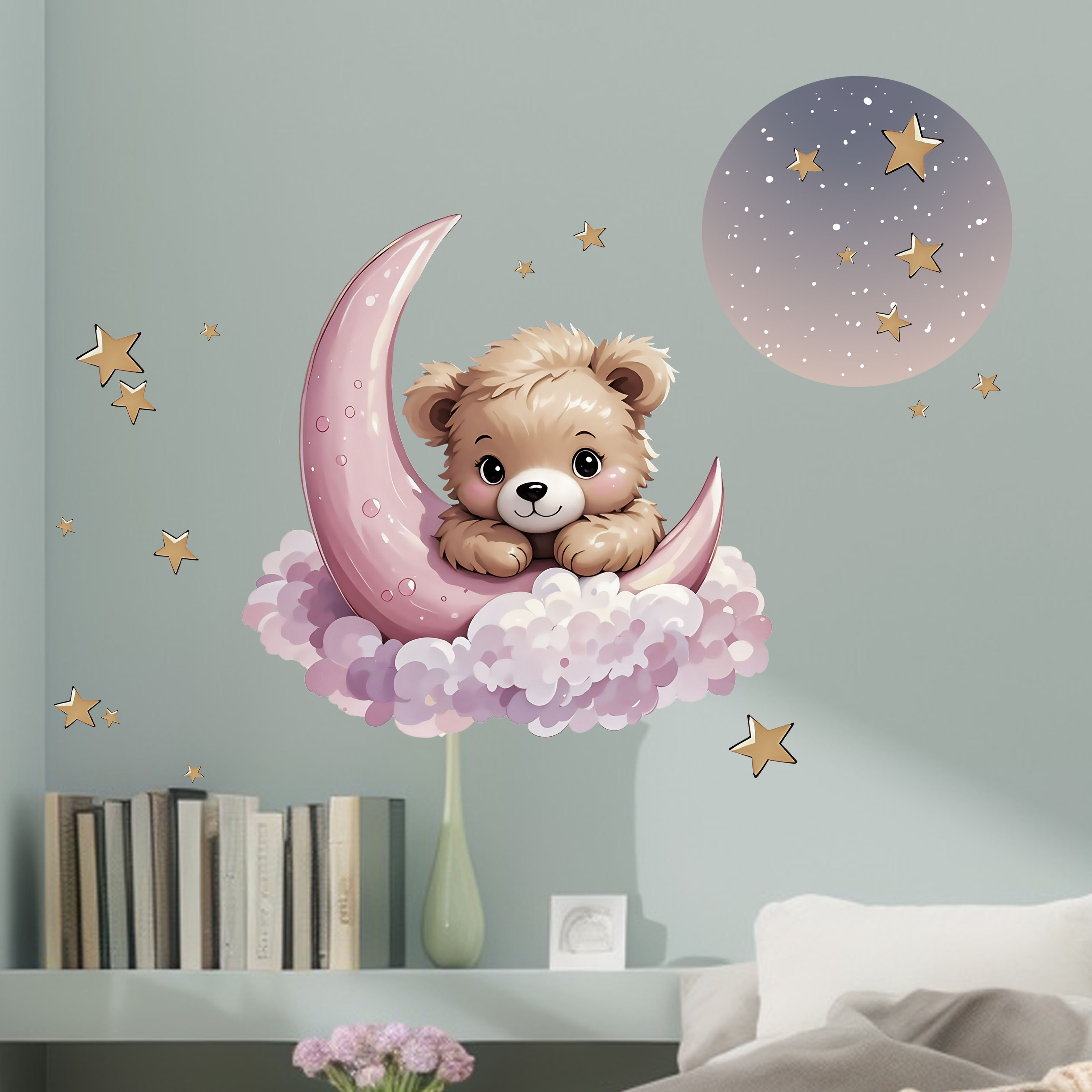New Arrival Bear Star Moon Nig - Home Decor Wall Tiles 리뷰 및 가격