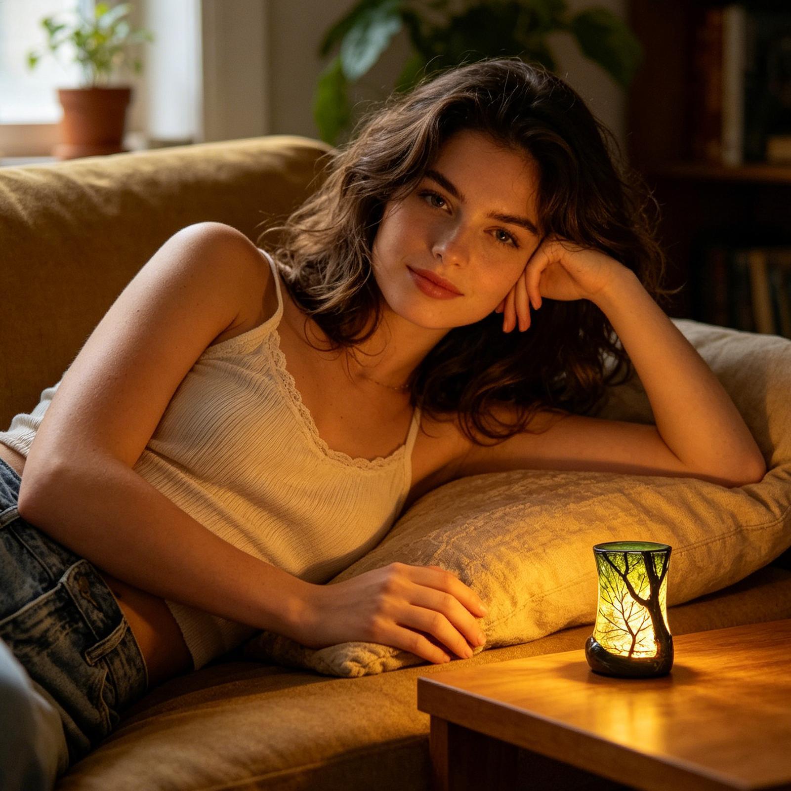 Bedside Table Lamp Forest Nigh - Home Decor Lighting 리뷰 및 가격