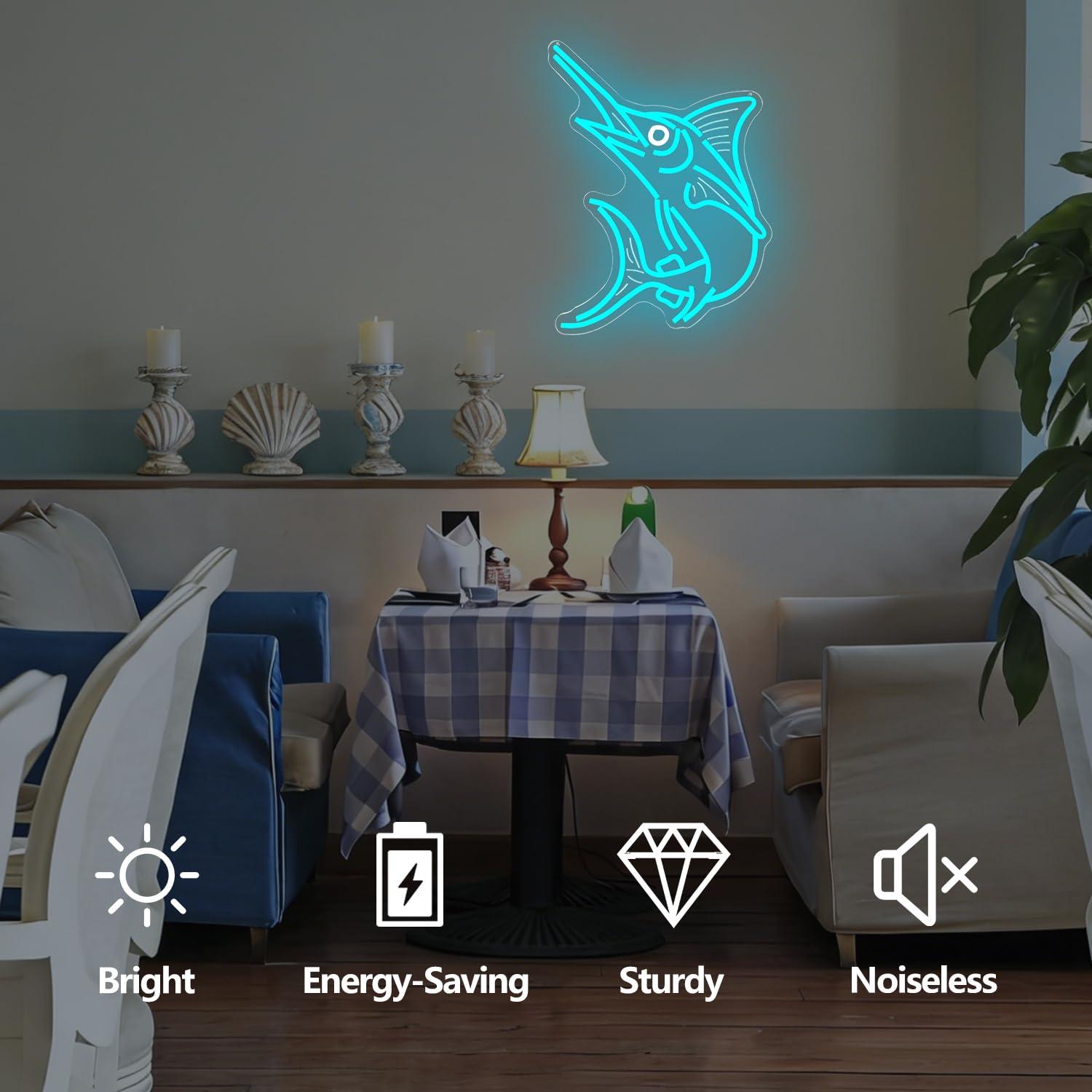 Marlin Fish Neon Sign Deep Sea - Home Decor Lighting 리뷰 및 가격