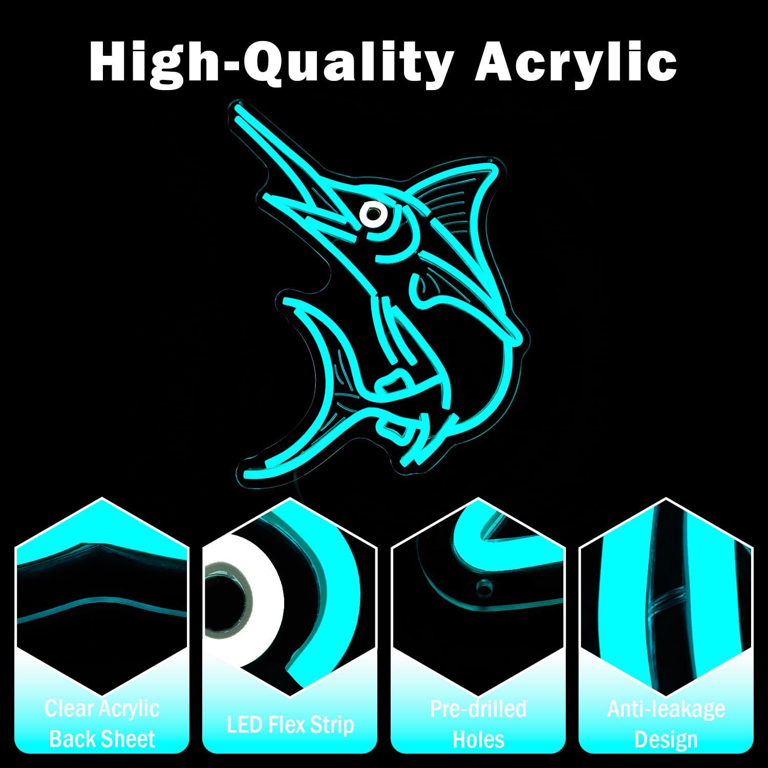 Marlin Fish Neon Sign Deep Sea - Home Decor Lighting 리뷰 및 가격