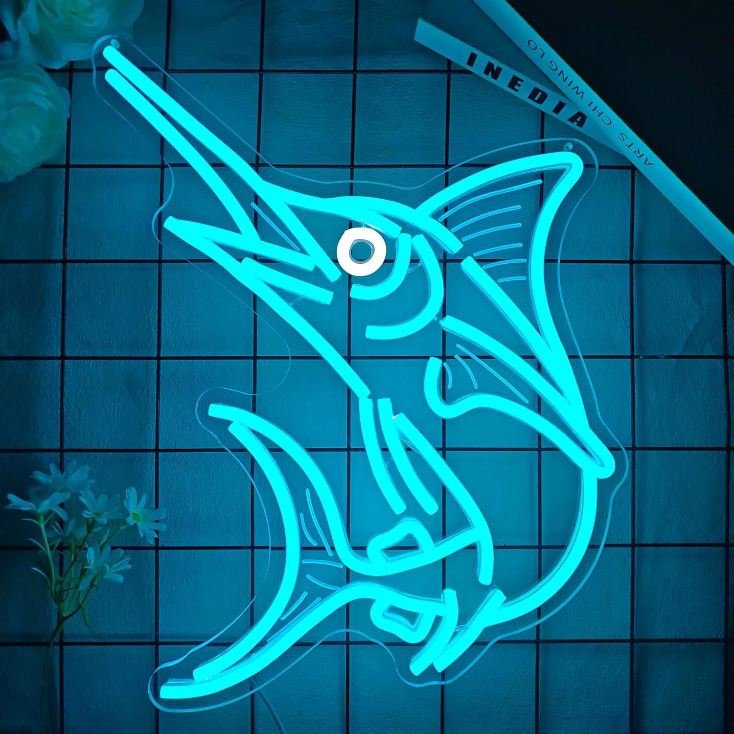 Marlin Fish Neon Sign Deep Sea - Home Decor Lighting 리뷰 및 가격