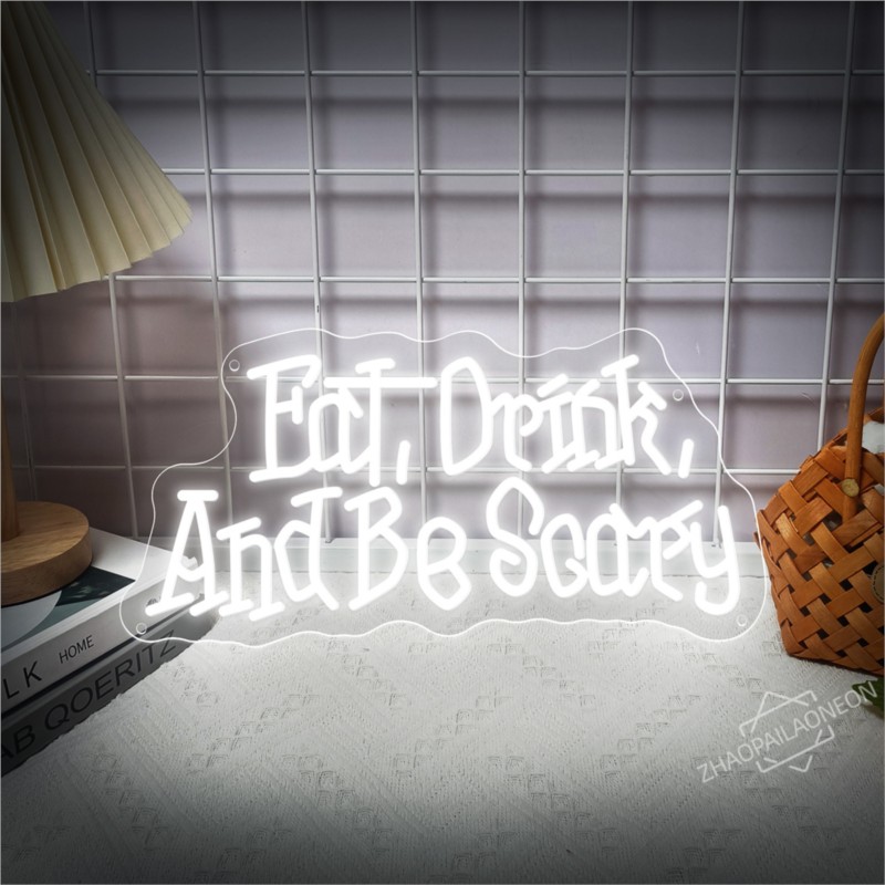 Eat Drink And Be Scary LED Neo - Home Decor Nearby 리뷰 및 가격