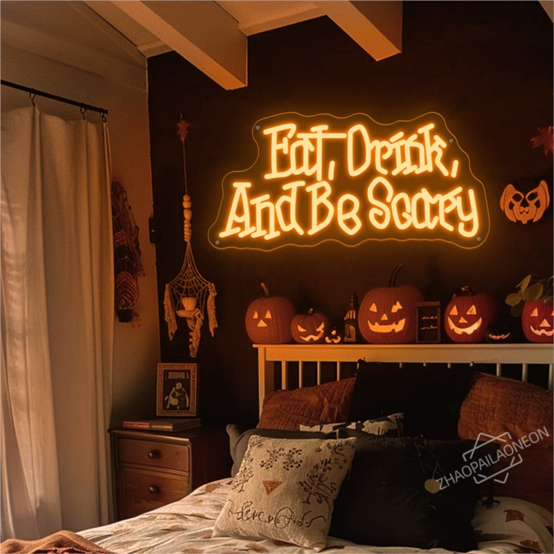 Eat Drink And Be Scary LED Neo - Home Decor Nearby 리뷰 및 가격