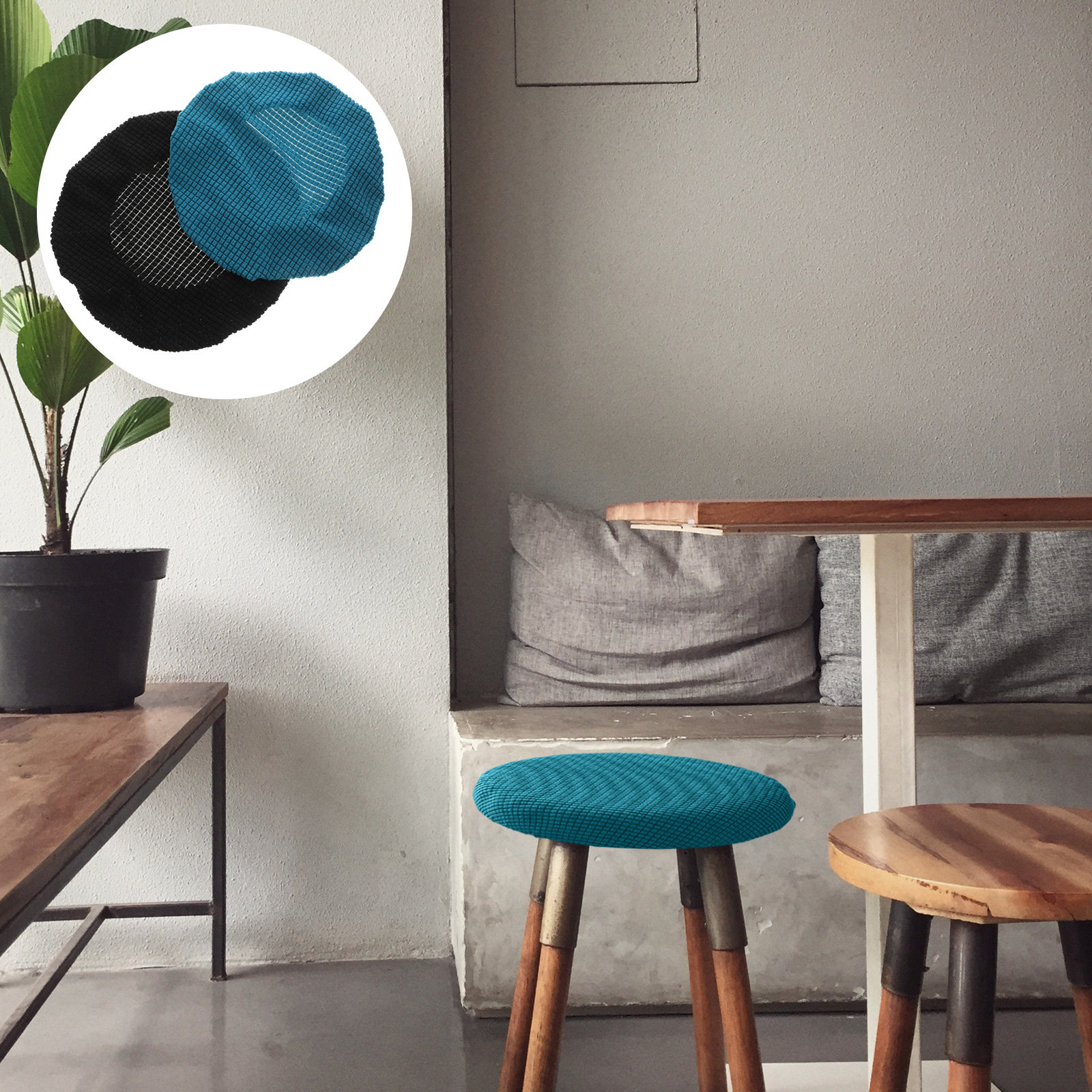 2Pcs Round Stool Covers Elasti - Home Decor Sofa 리뷰 및 가격