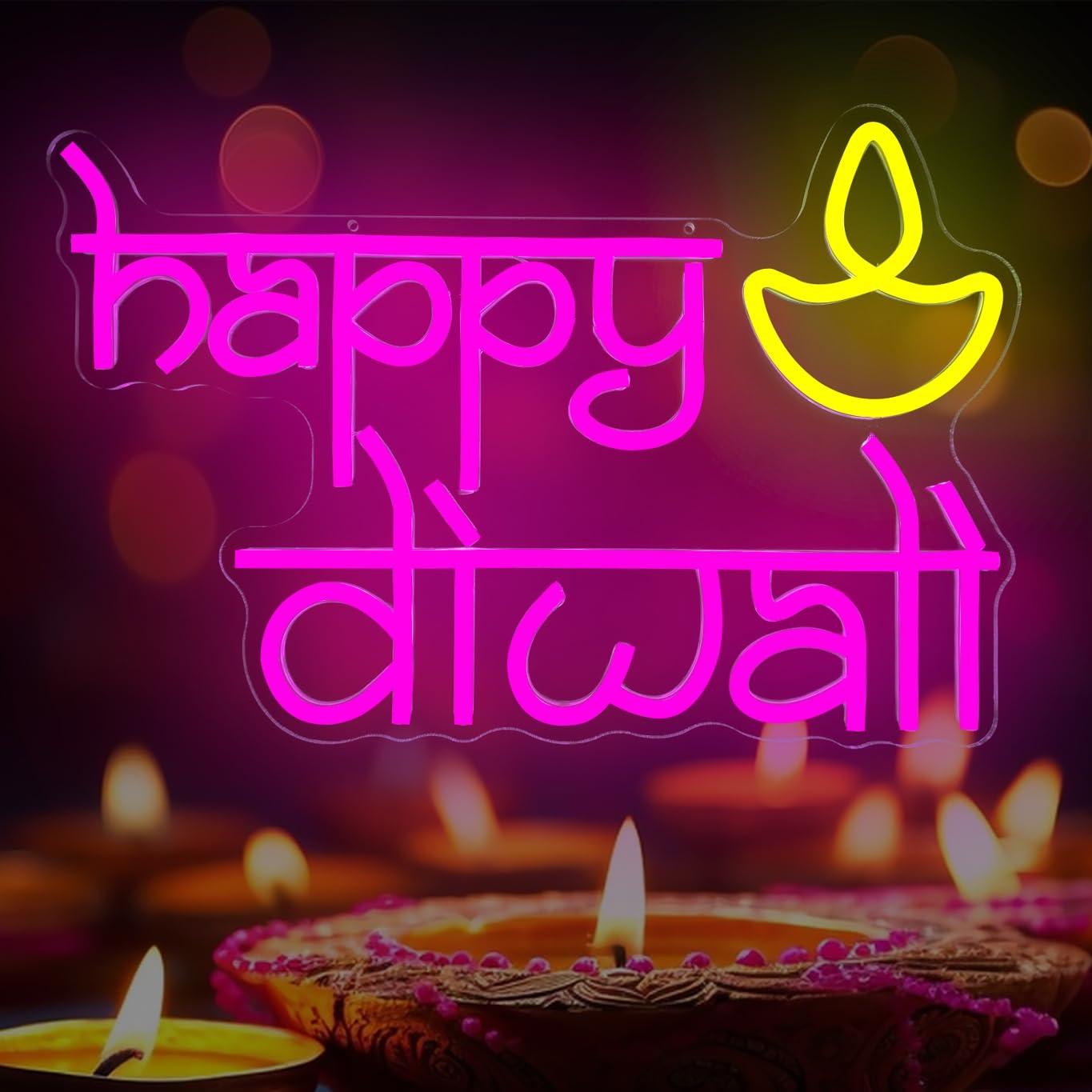 Happy Diwali Neon Sign USB Pow - Home Decor Lighting 리뷰 및 가격