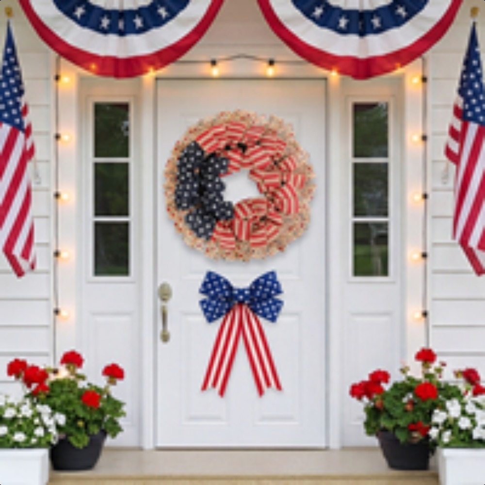 Stars Stripes Patriotic Burlap - Home Decor Usa 리뷰 및 가격