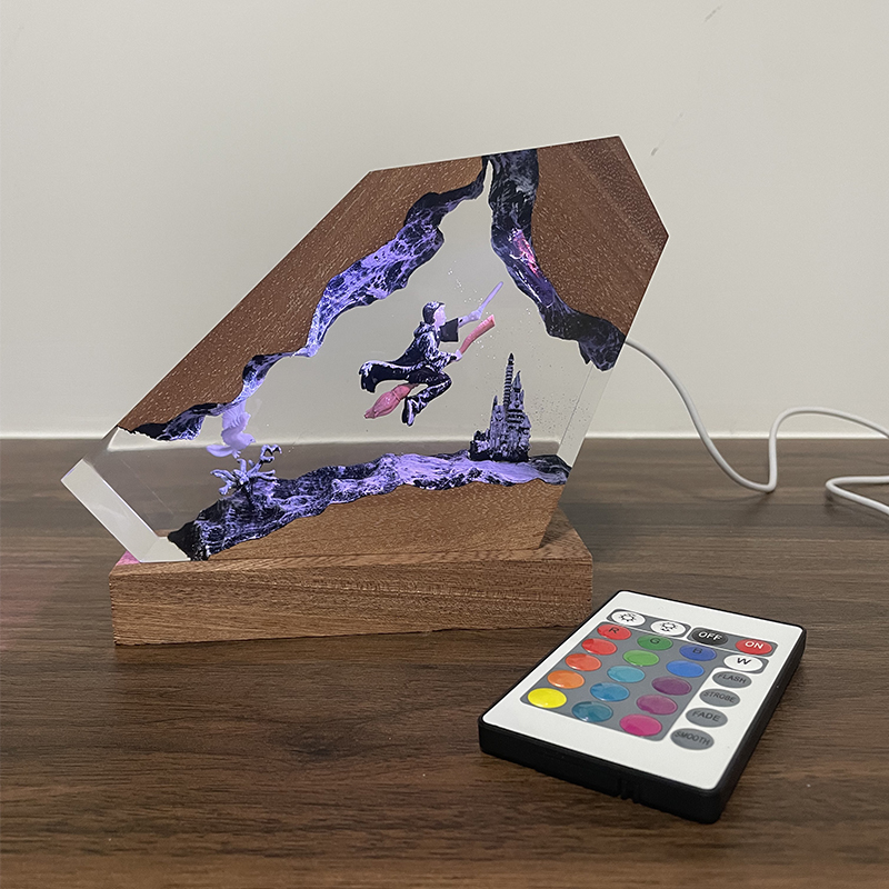 Wood Resin Epoxy Lamp Wizard B - Home Decor Lighting 리뷰 및 가격