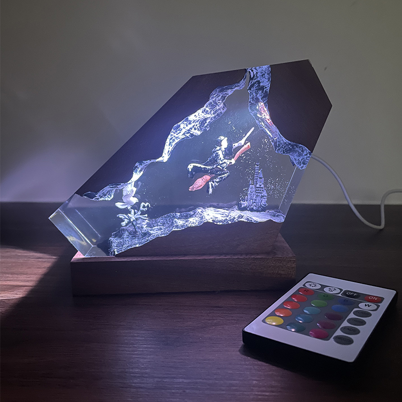Wood Resin Epoxy Lamp Wizard B - Home Decor Lighting 리뷰 및 가격