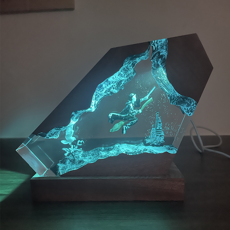 Wood Resin Epoxy Lamp Wizard B - Home Decor Lighting 리뷰 및 가격