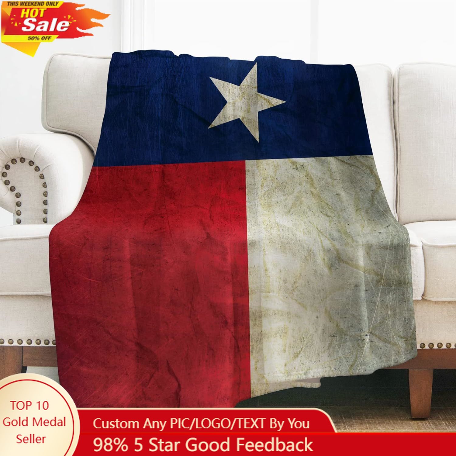 Levens Texas Flag Throw Blanke - Home Decor Sofa 리뷰 및 가격