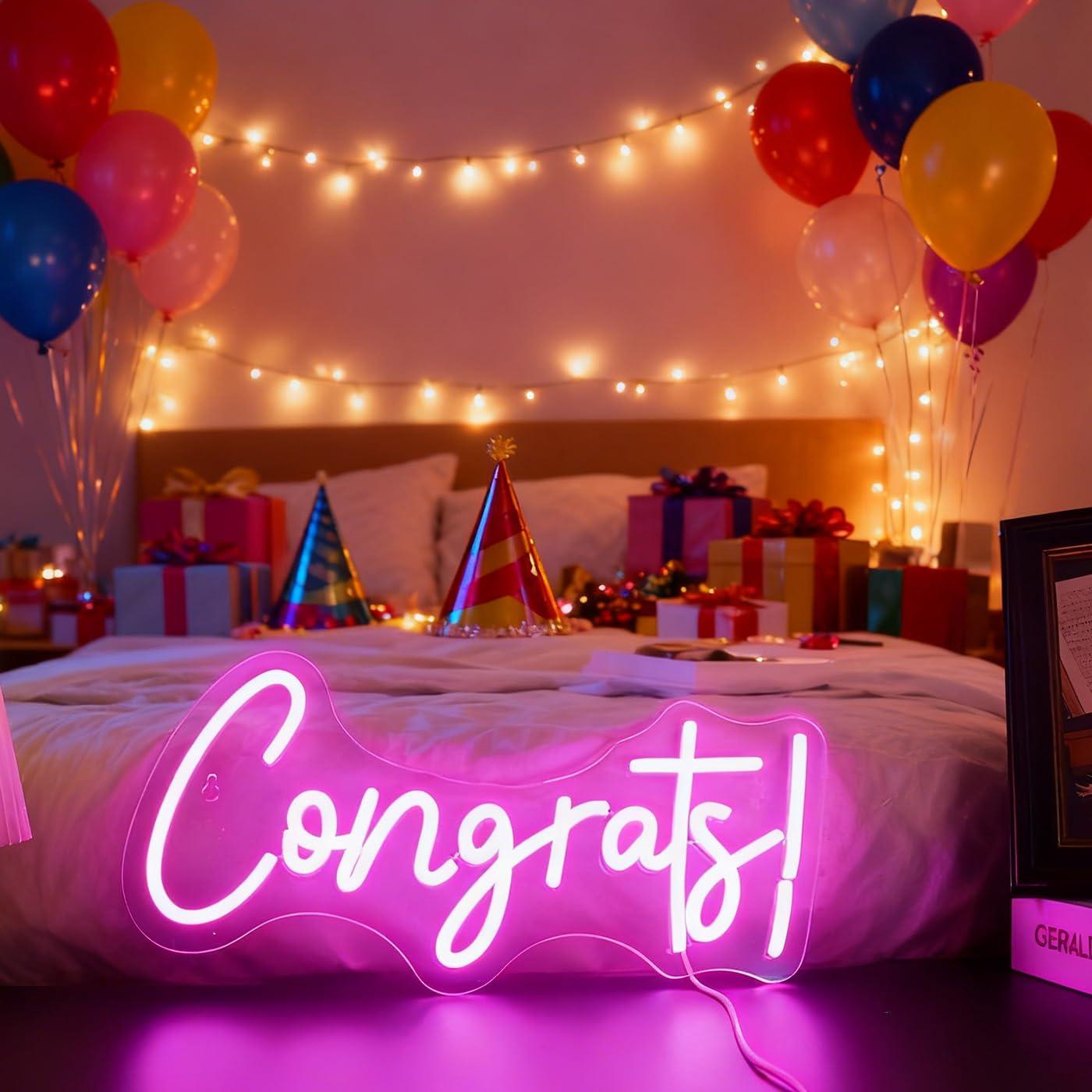 Congrats Neon Sign LED Word Li - Home Decor Lighting 리뷰 및 가격