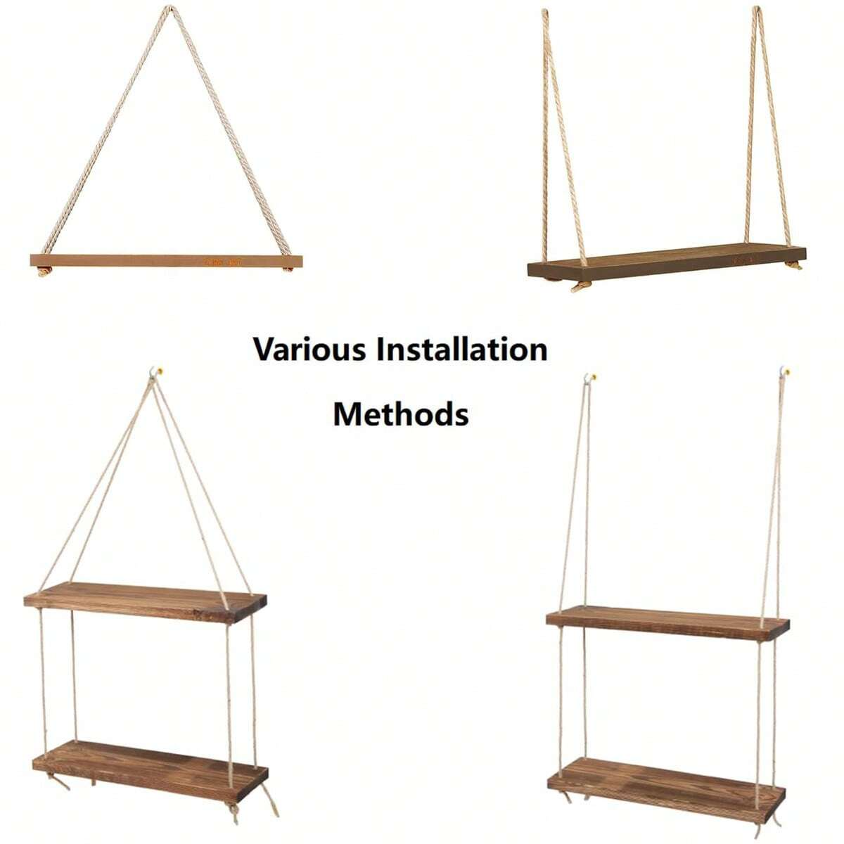 Wooden Swing Hanging Hemp Rope - Floating Shelves 리뷰 및 가격