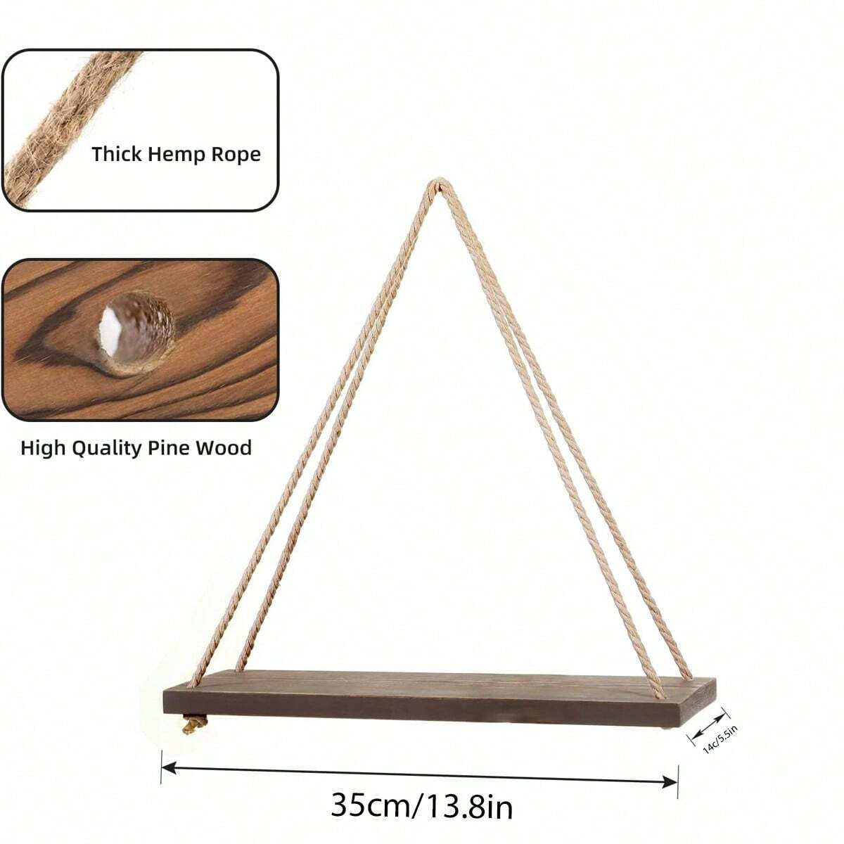 Wooden Swing Hanging Hemp Rope - Floating Shelves 리뷰 및 가격