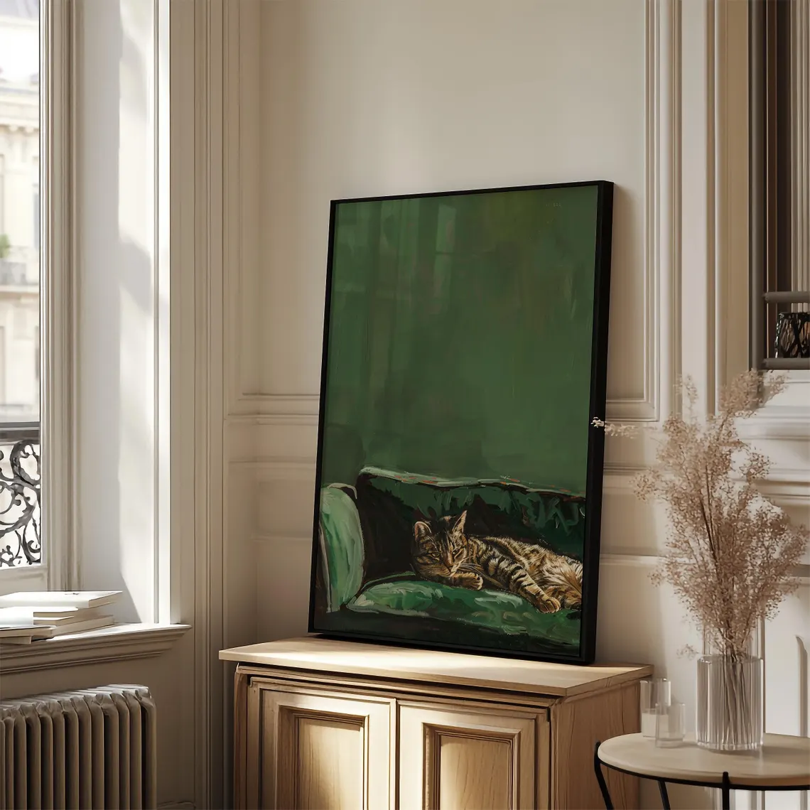 Sleepy Tabby Cat Art Print: Gr - Home Decor Sofa 리뷰 및 가격