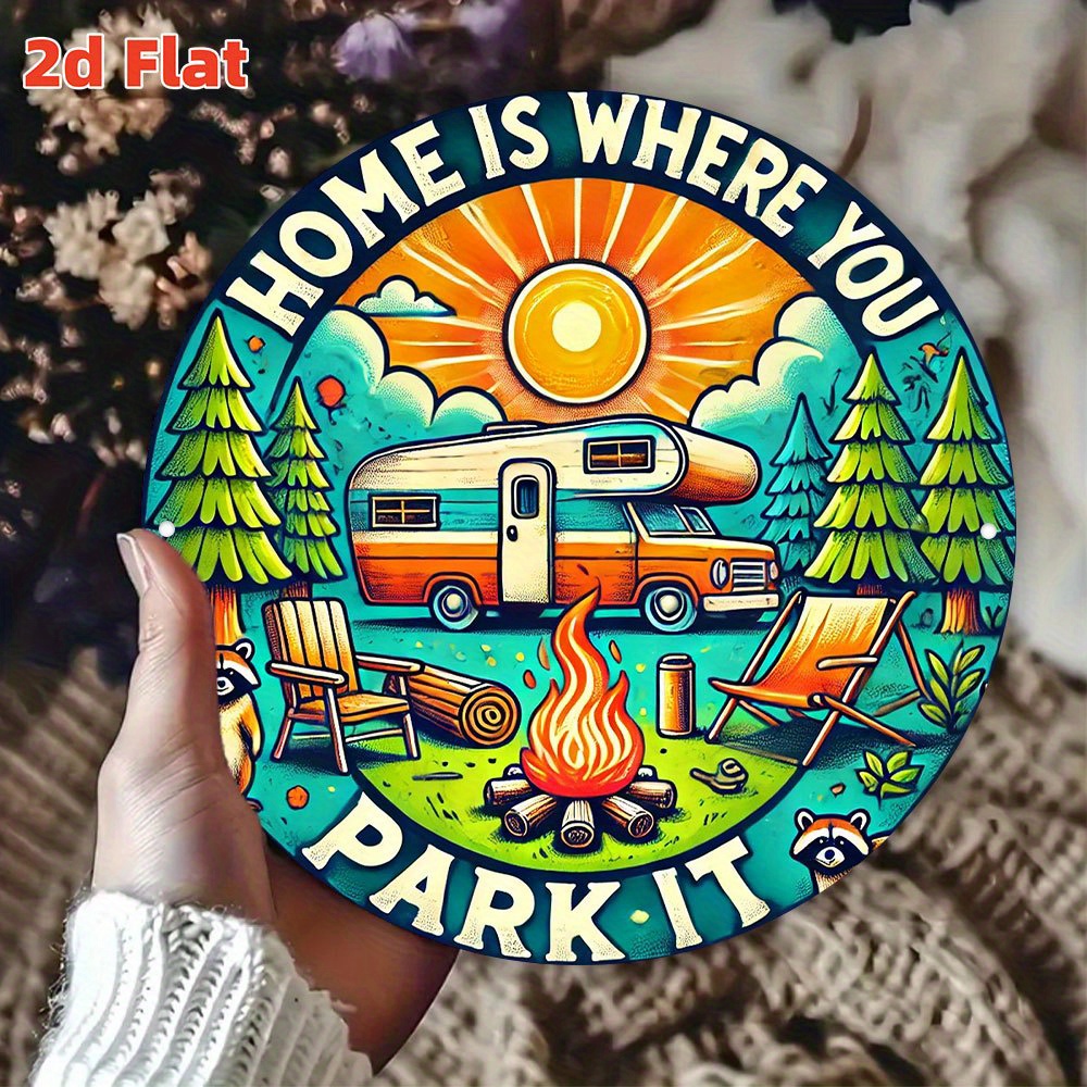 Retro camping wooden wall art  - Home Decor Nearby 리뷰 및 가격