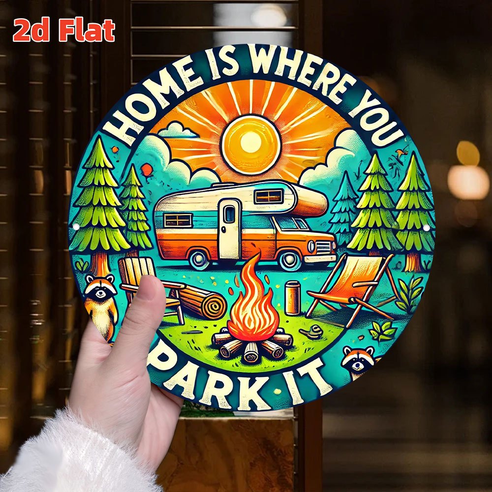 Retro camping wooden wall art  - Home Decor Nearby 리뷰 및 가격