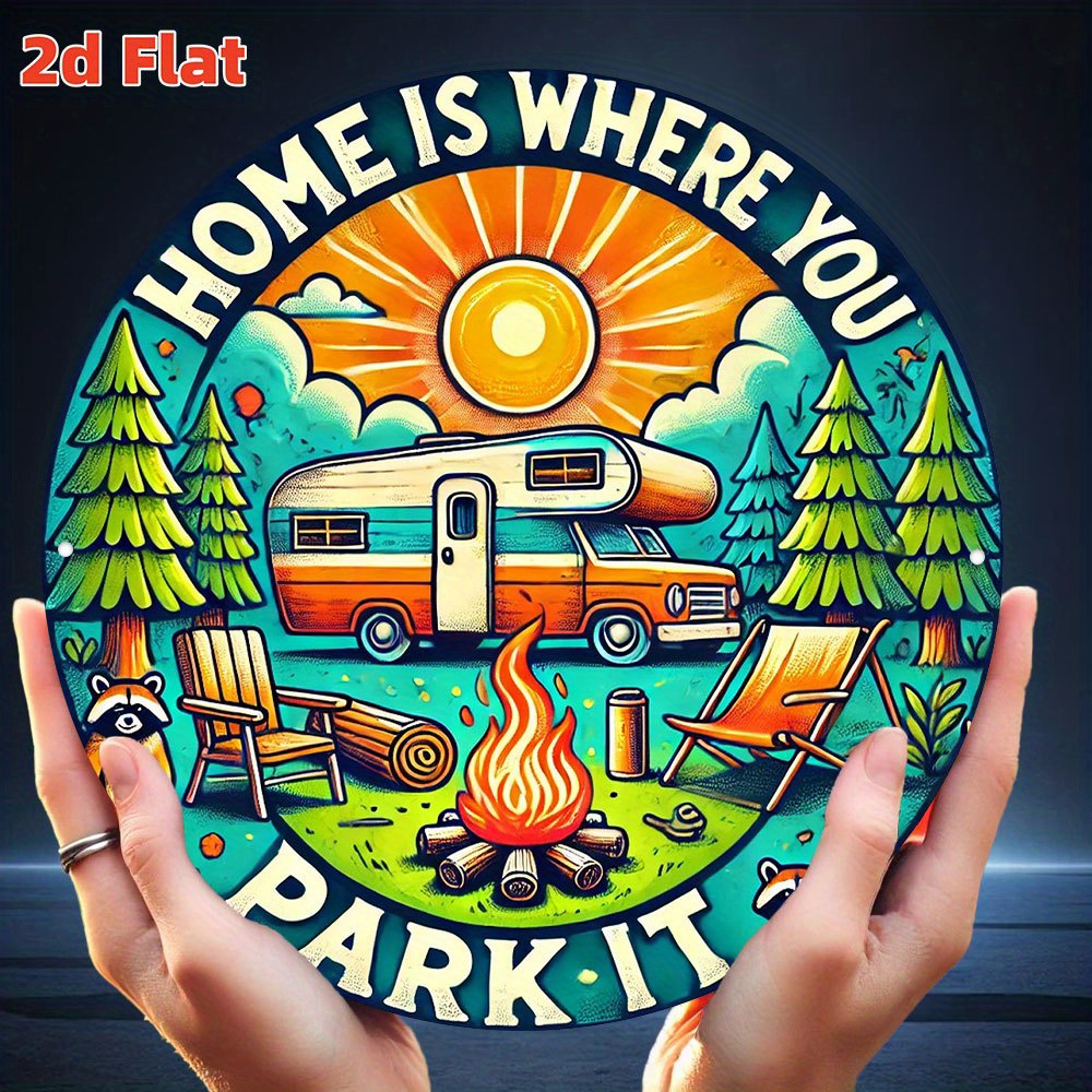 Retro camping wooden wall art  - Home Decor Nearby 리뷰 및 가격