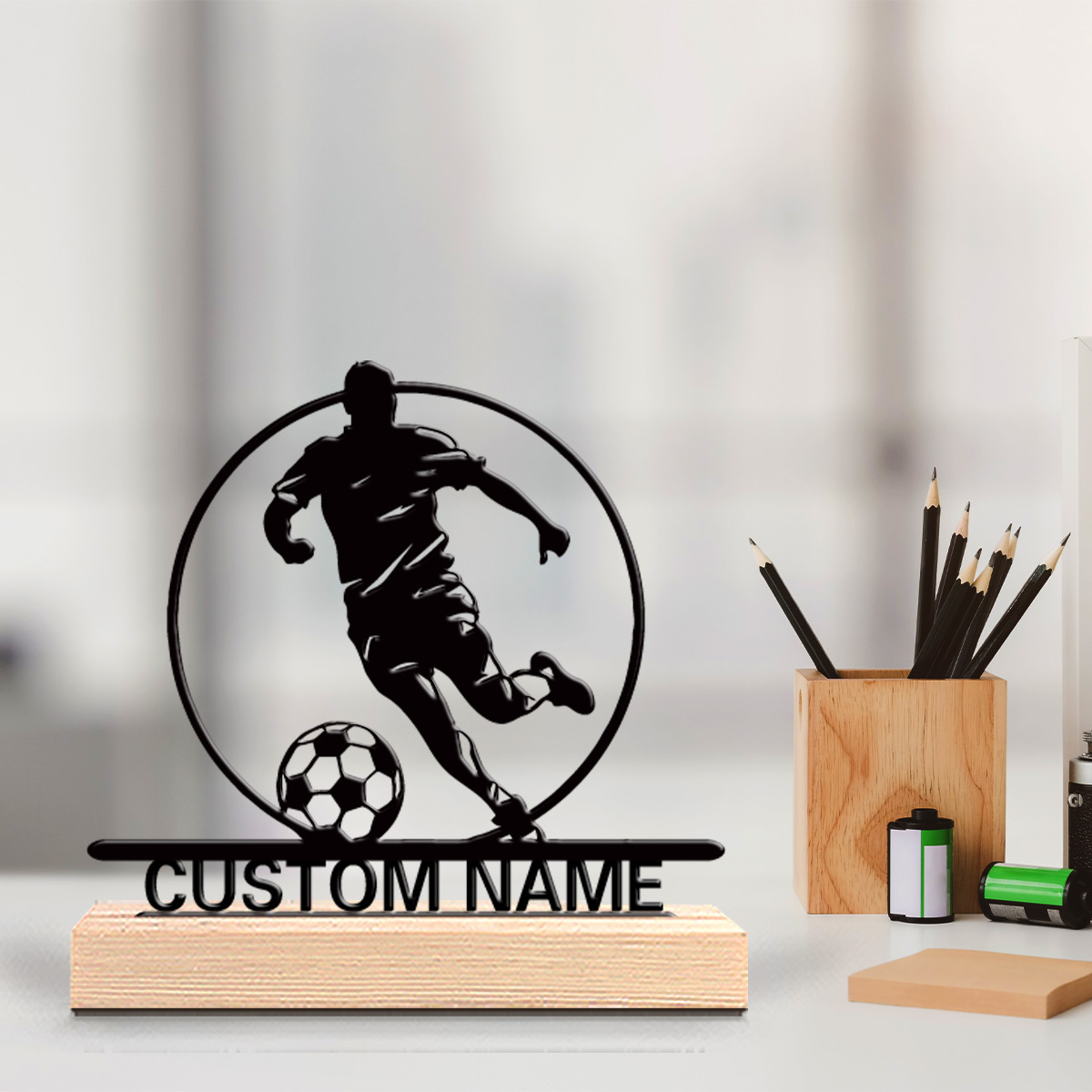 Custom Soccer Player Metal Sta - Home Decor Company 리뷰 및 가격
