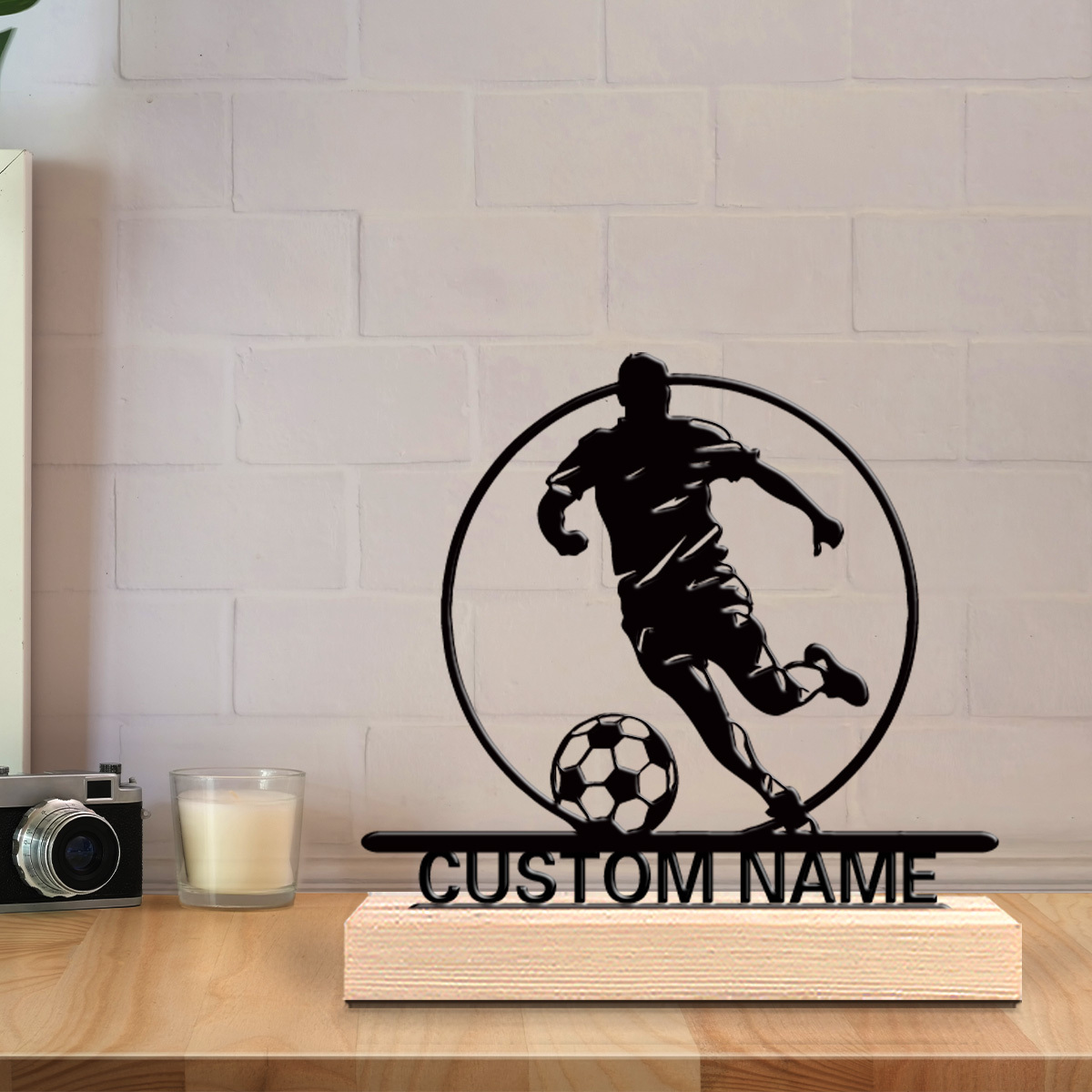 Custom Soccer Player Metal Sta - Home Decor Company 리뷰 및 가격