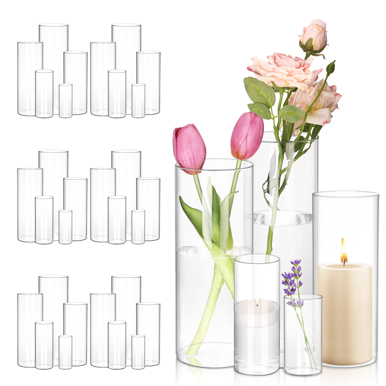 WHONLINE 35pcs Clear Glass Cyl - Floating Shelves 리뷰 및 가격