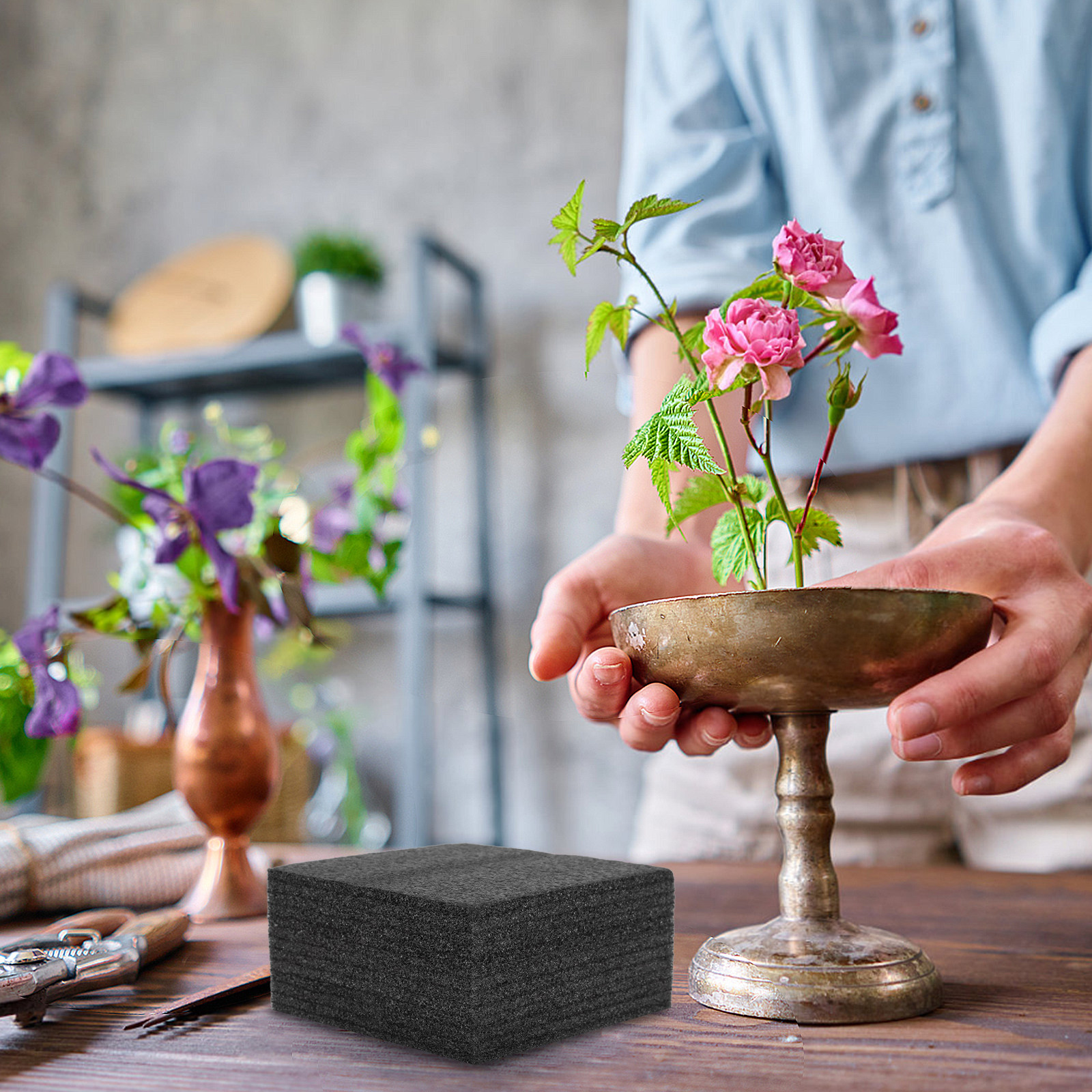 2Pcs Professional Black Floral - Home Decor Vase With Flowers 리뷰 및 가격