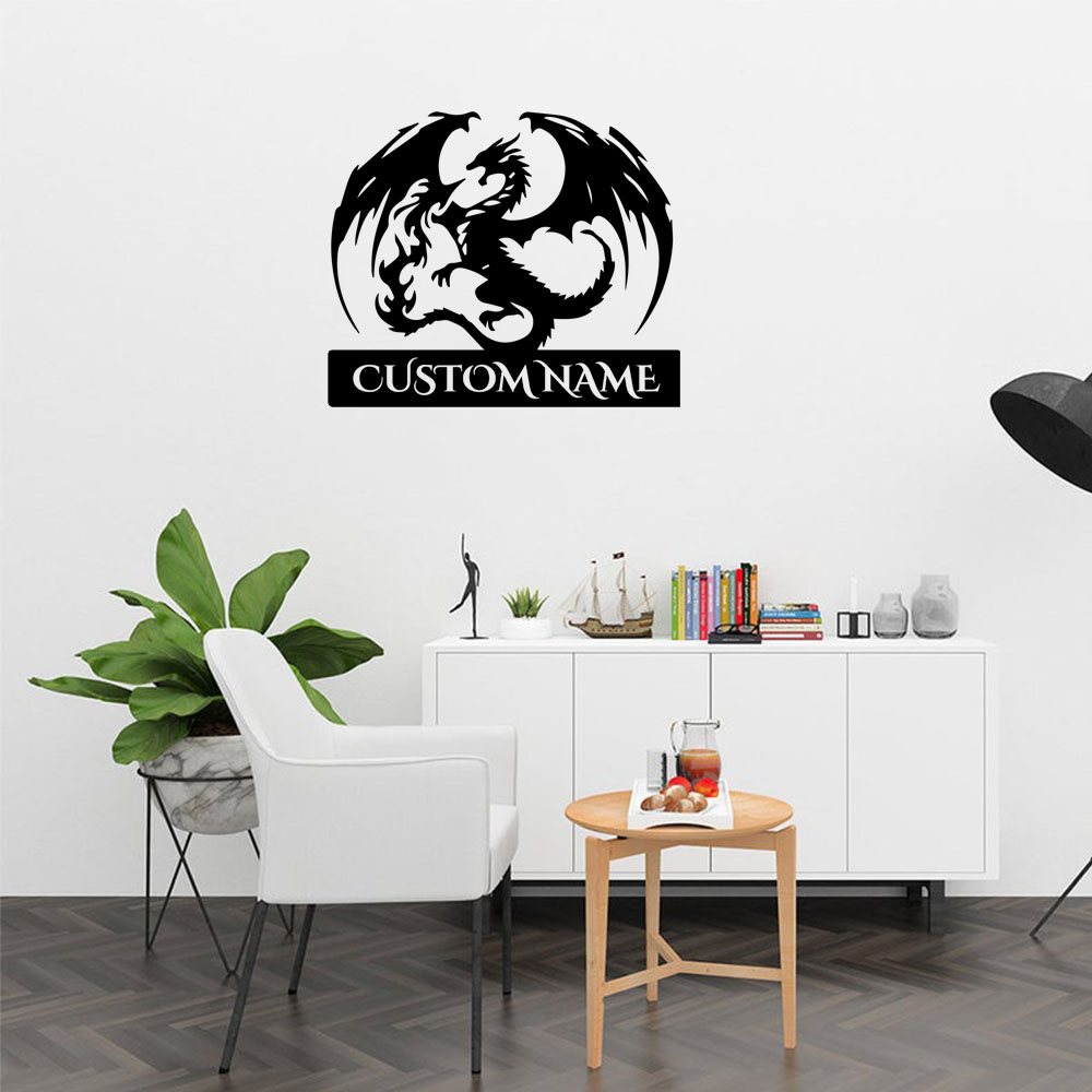 1PC Cute Dragon Custom Text Na - Home Decor Wall Tiles 리뷰 및 가격