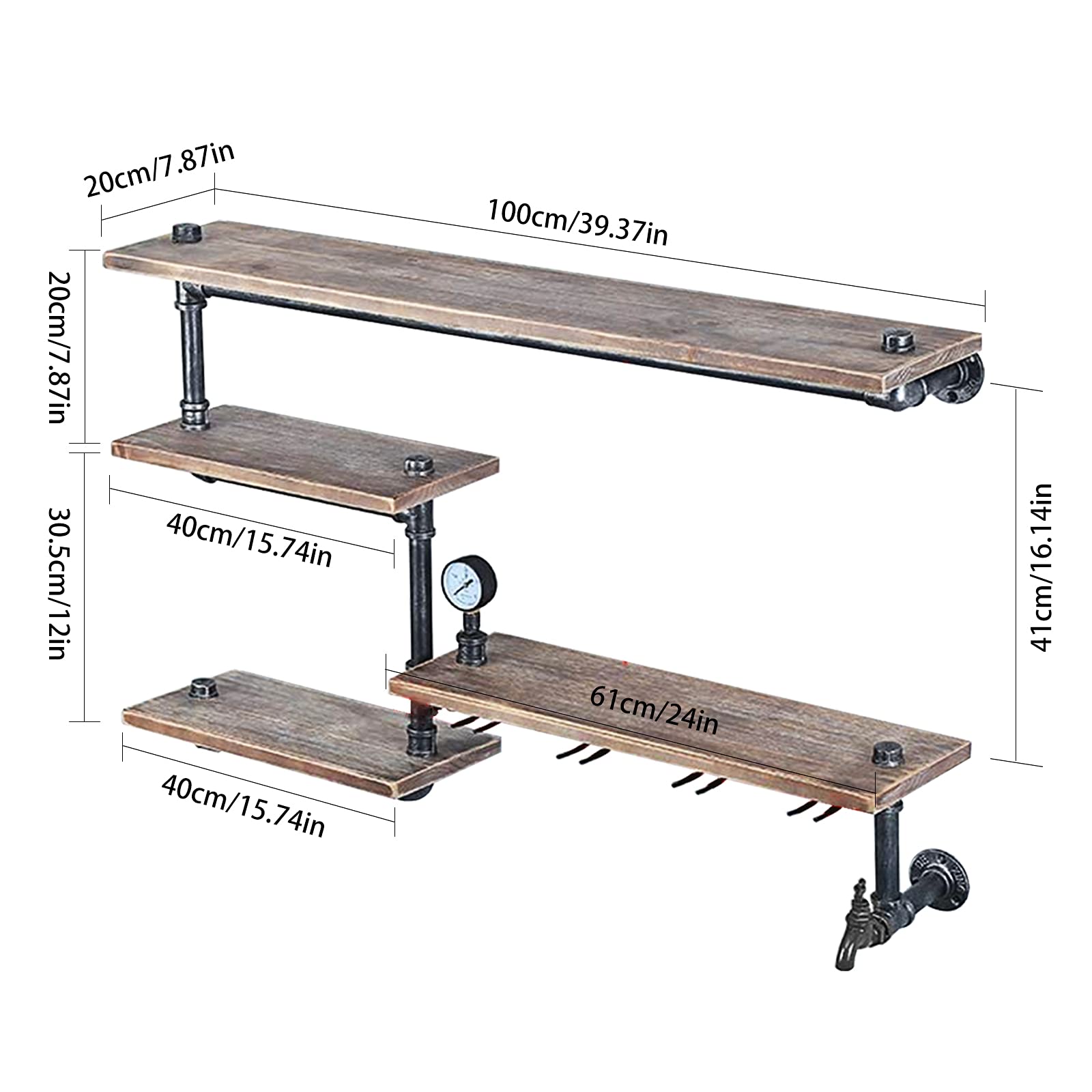 Tfcfl 39.37in Rustic Metal Flo - Floating Shelves 리뷰 및 가격