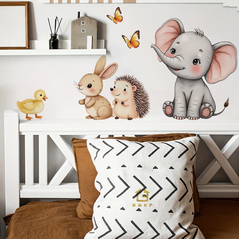 Cartoon Animal Wall Sticker -  - Home Decor Wall Tiles 리뷰 및 가격