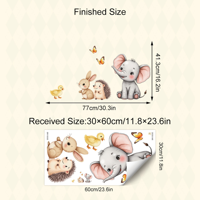 Cartoon Animal Wall Sticker -  - Home Decor Wall Tiles 리뷰 및 가격