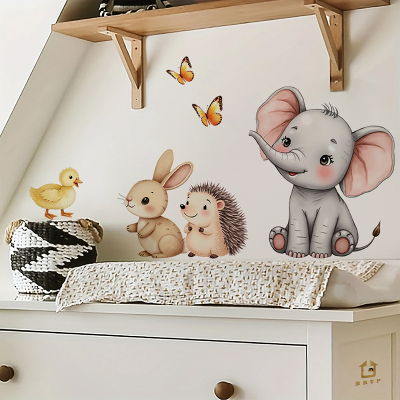 Cartoon Animal Wall Sticker -  - Home Decor Wall Tiles 리뷰 및 가격