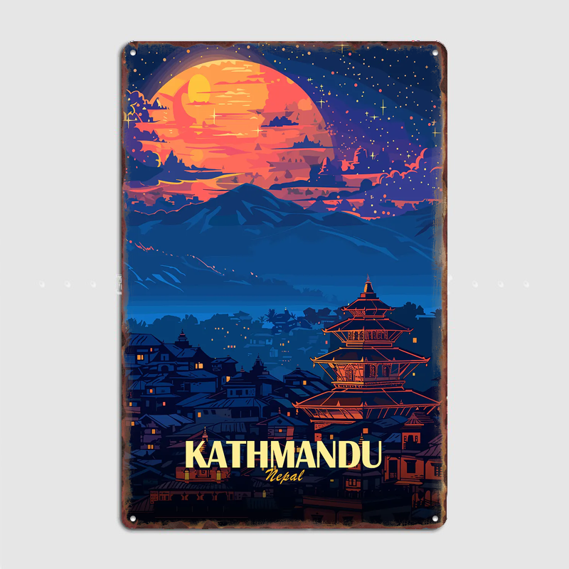 Kathmandu Nepal Nightscape Art - Home Decor Kathmandu 리뷰 및 가격