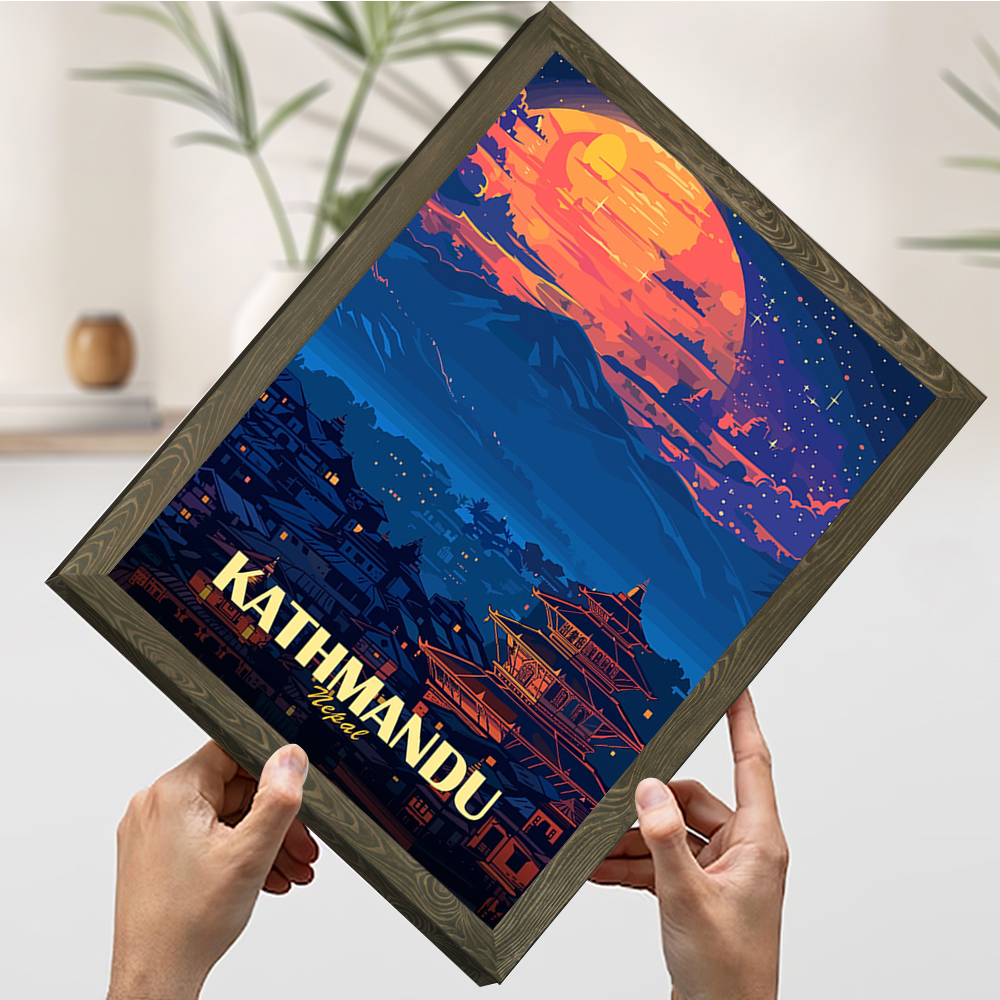 Kathmandu Nepal Nightscape Art - Home Decor Kathmandu 리뷰 및 가격