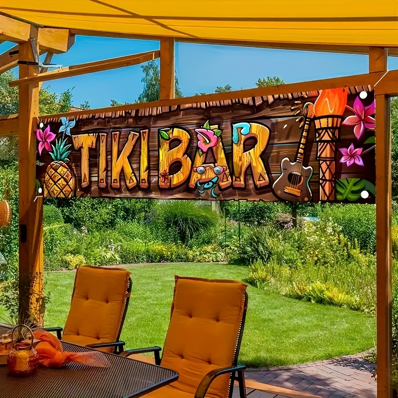 Tiki Bar Banner Tropical Hawai - Home Decor Nearby 리뷰 및 가격
